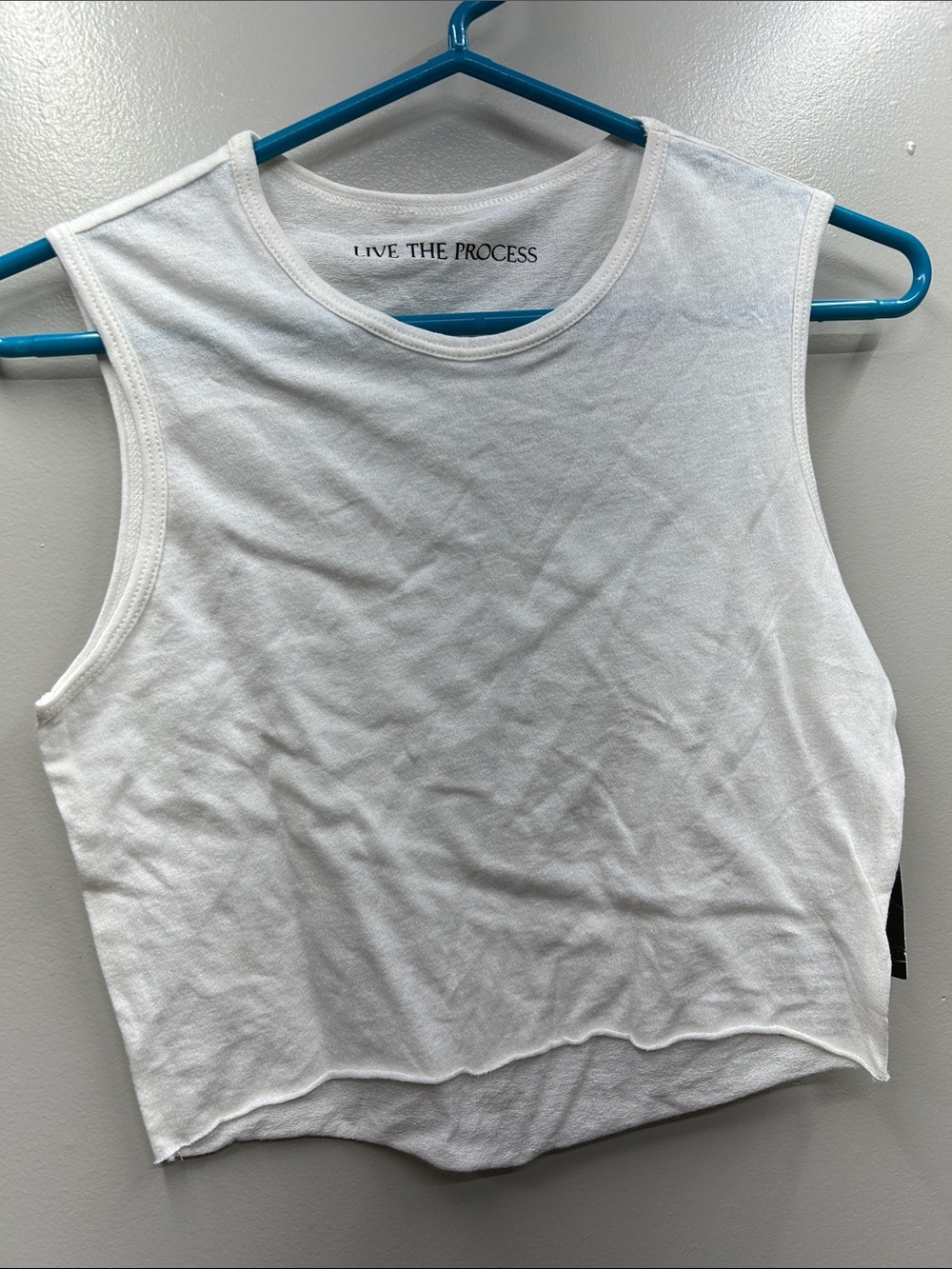 NWT Live The Process White Textured Cropped Muscle Tank